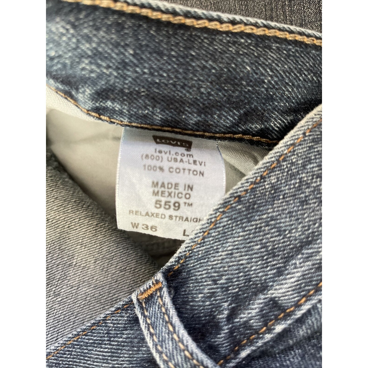 Levi's 559 Men's Blue Jeans Relaxed Fit Straight Size 36 X 32 Denim Fast Ship