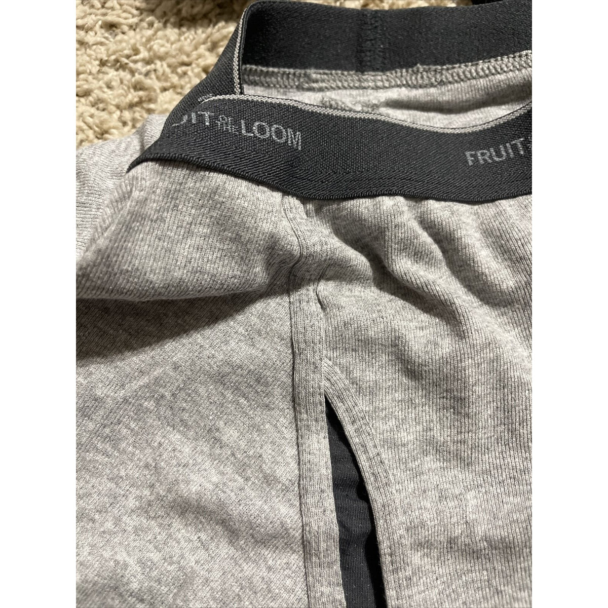 Fruit of the Loom Men's Boxer Briefs - Light Gray- Size Medium