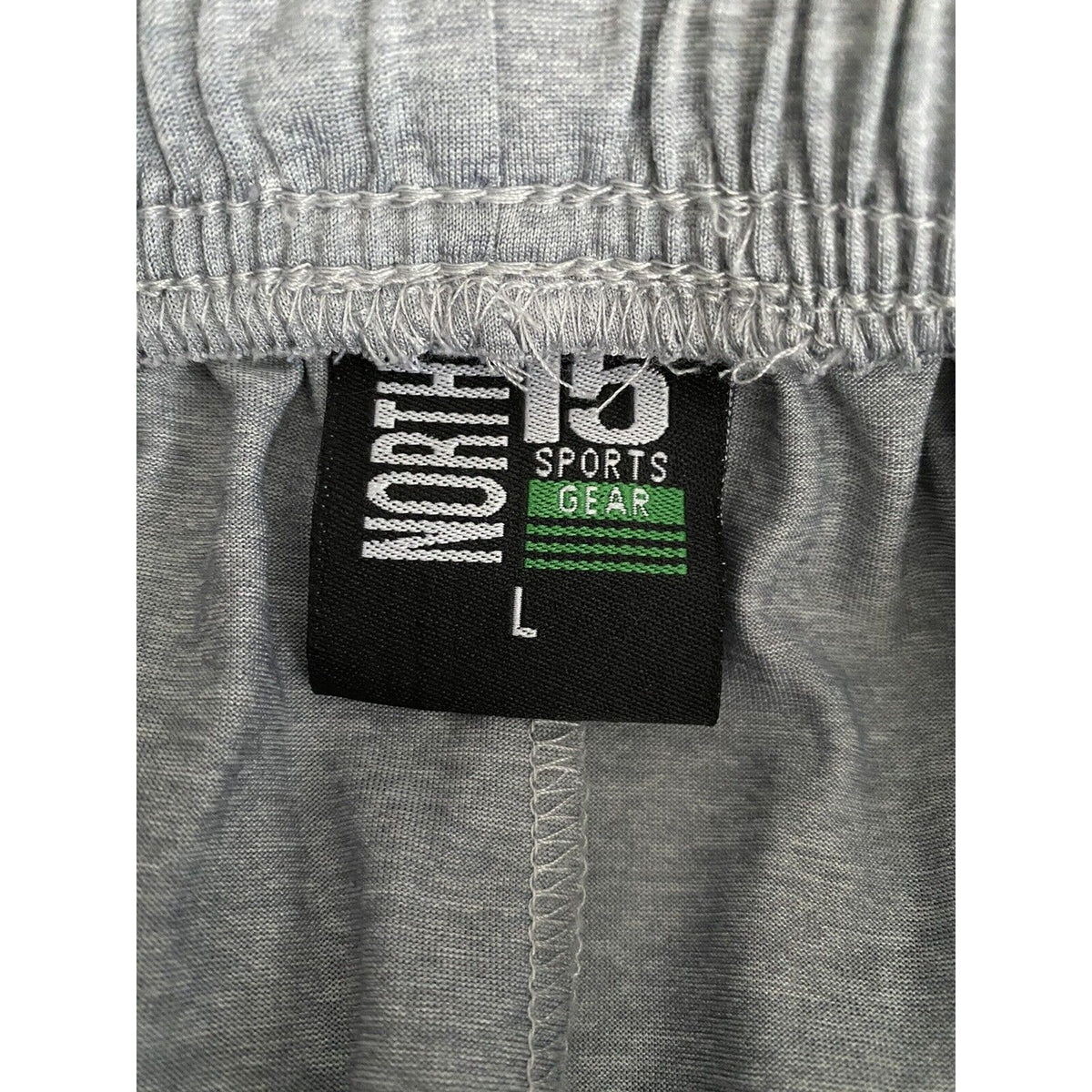 North 15 Sports Gear, Gray w/ Black Stripe Men's Large Basketball Shorts