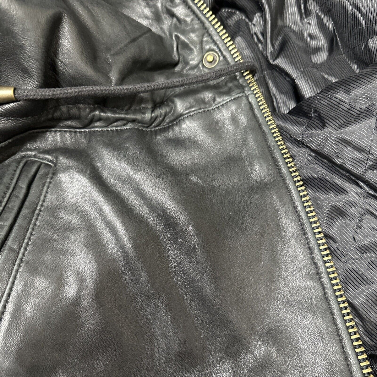 Men’s Large Black Bachrach Genuine Leather Jacket