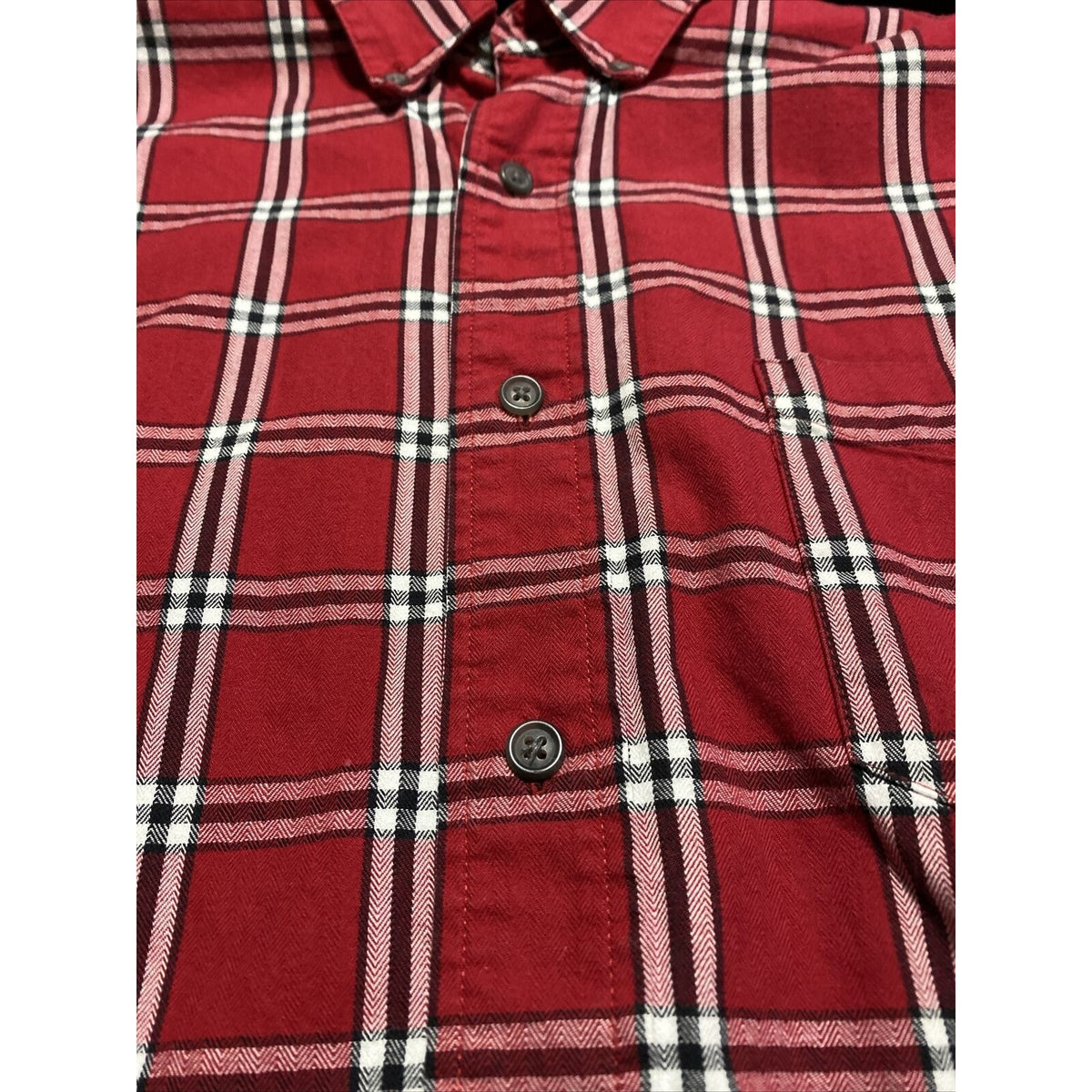 Chaps Ralph Lauren Men’s Large Red Plaid Button-down Cotton Long Sleeves Shirt