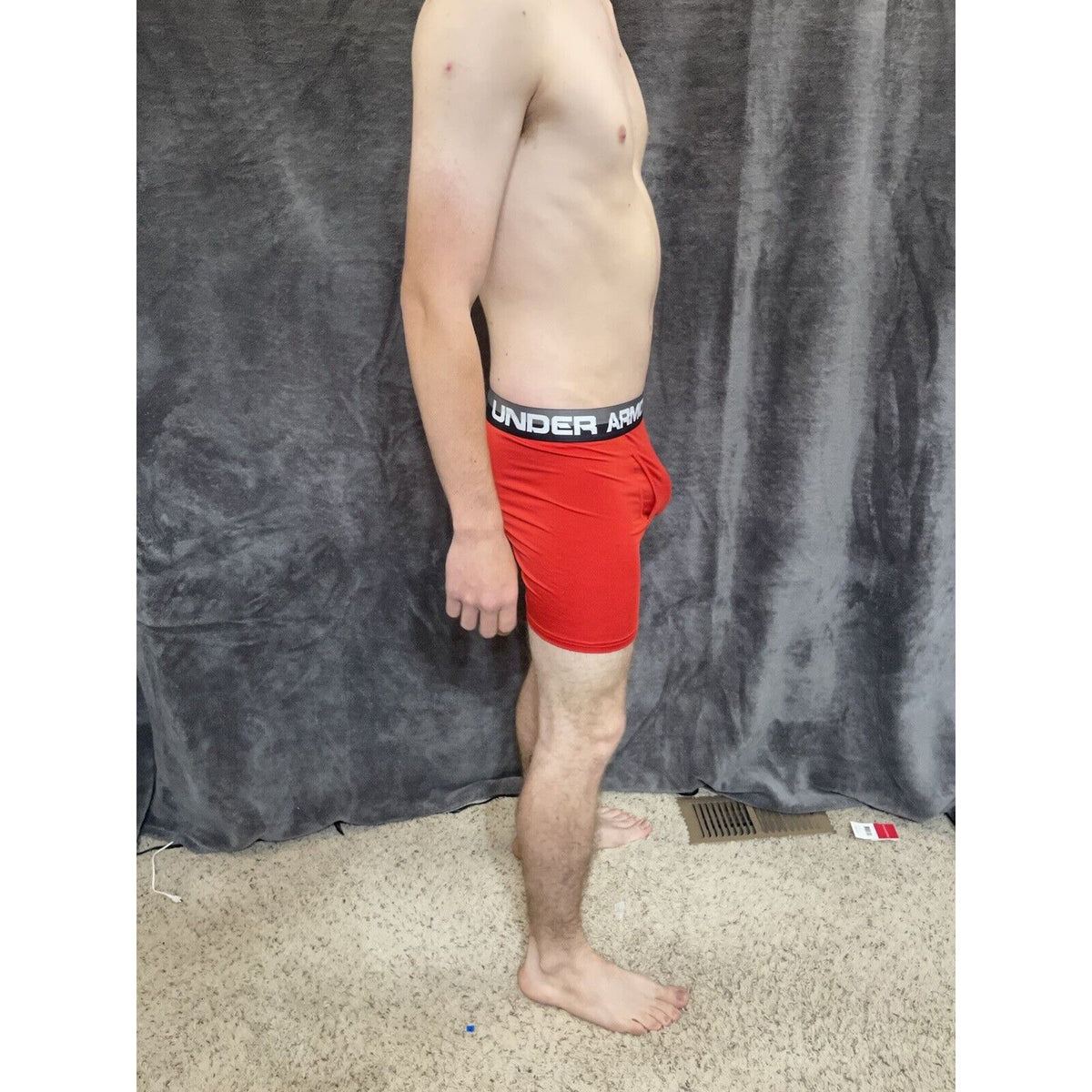 boys youth xl under armour boxerjock red with black and gray band