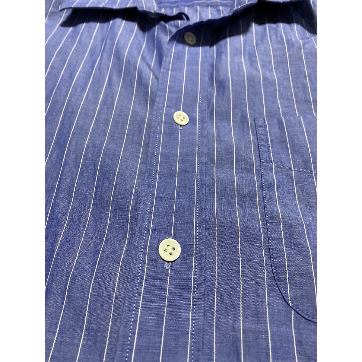 Banana Republic Men’s Large Blue Stripes Button-down Cotton Long Sleeves Shirt