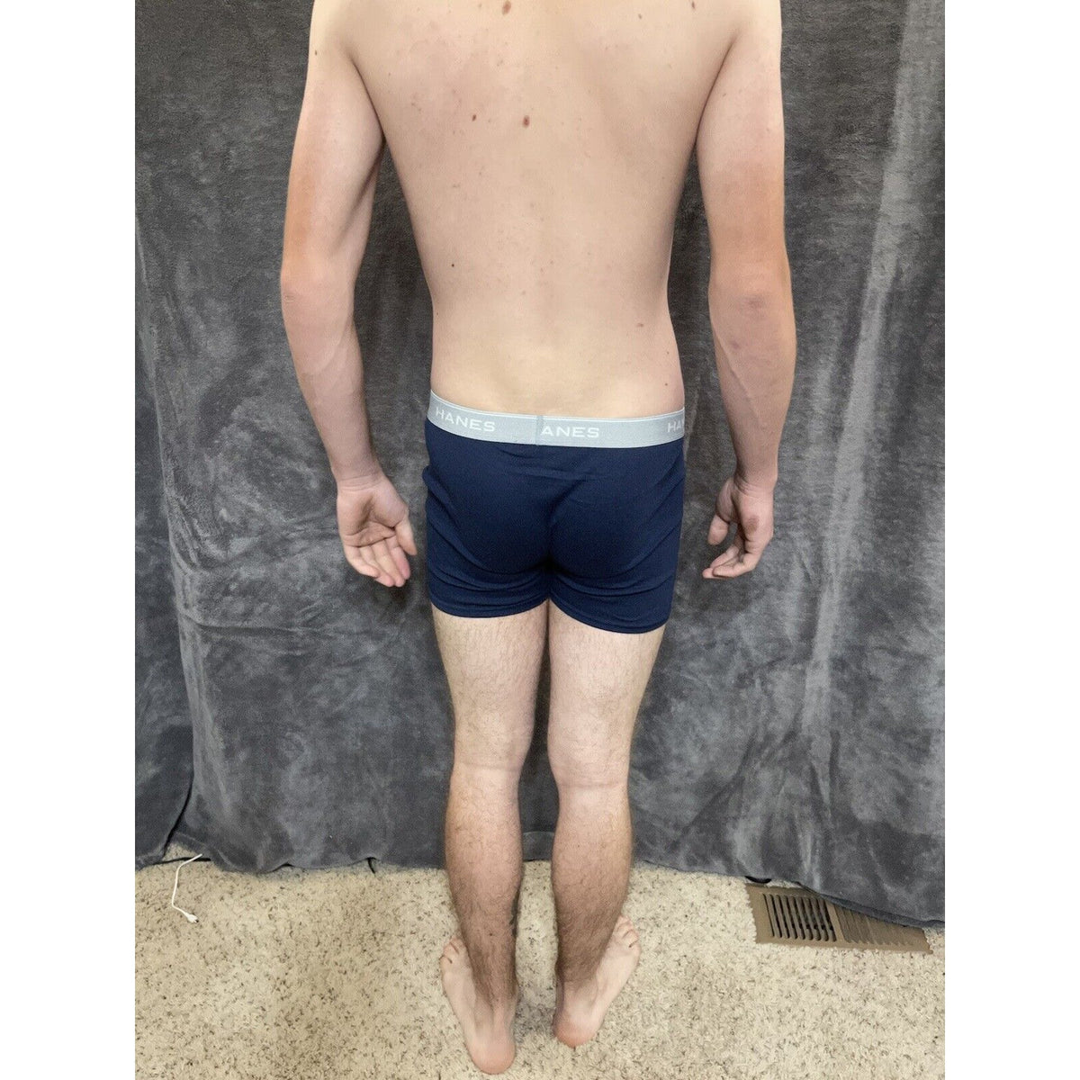 boy's Hanes youth XL Dark Blue With Yellow boxer brief