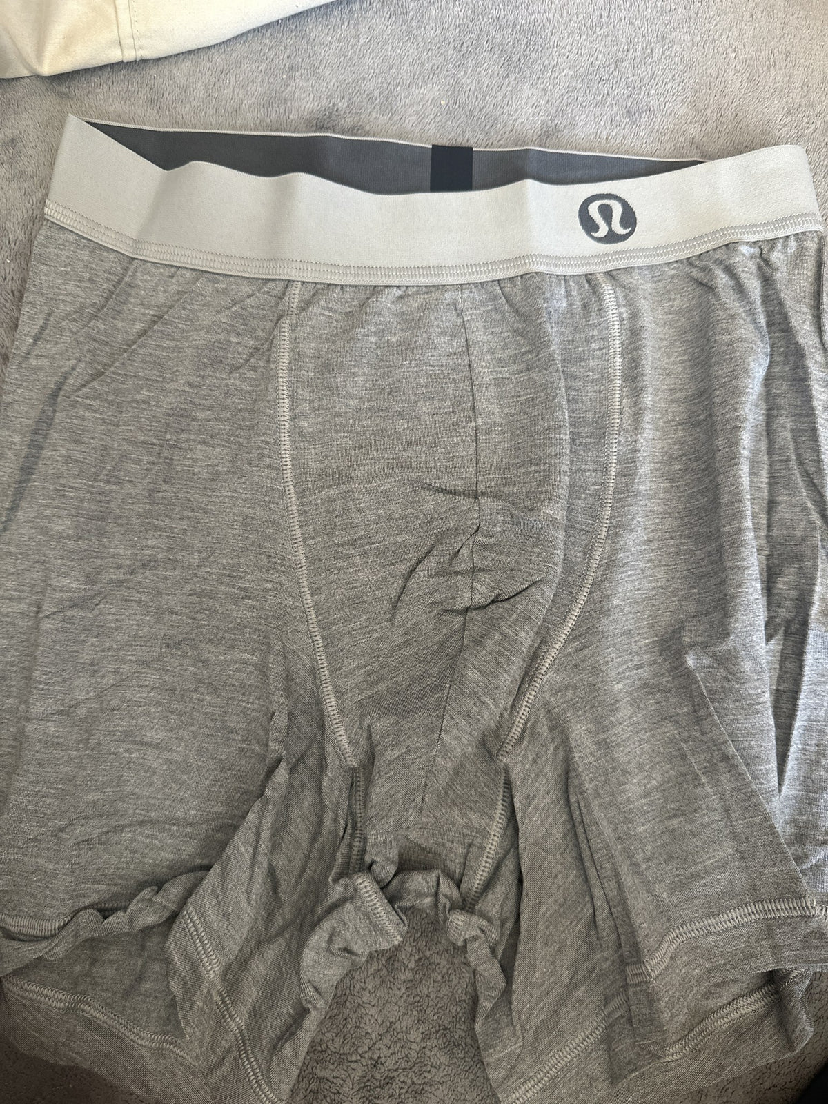 lululemon heather gray boxer briefs - actual item photo