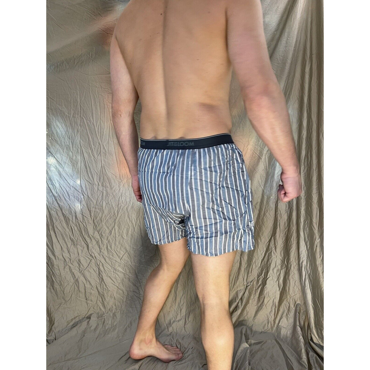 men's fruit of the loom Striped blue boxer shorts large