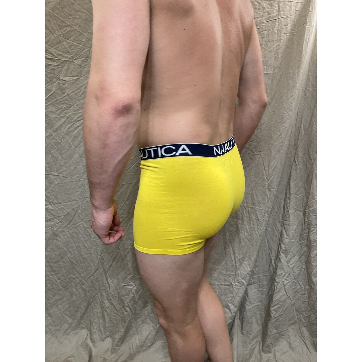 men's nautica 5% spandex boxer brief yellow Medium