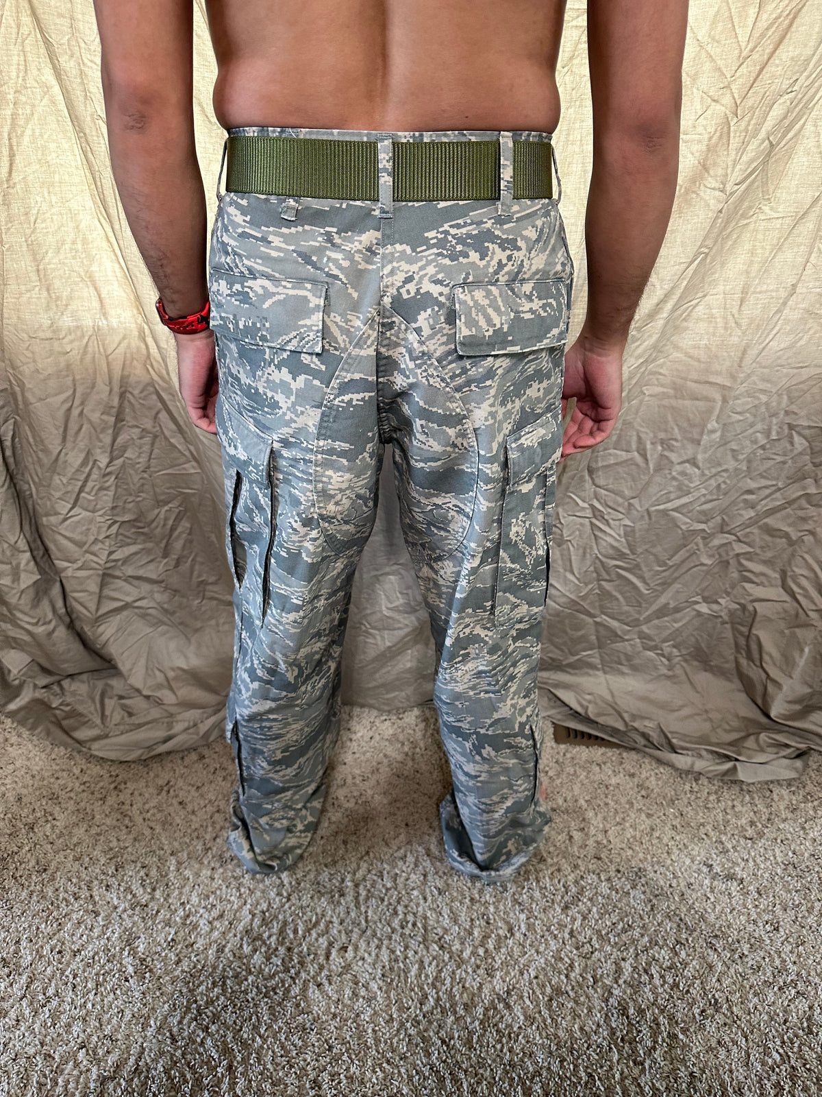 Men’s 30R Abu airman battle uniform USAF civil air patrol pants with olive green belt included