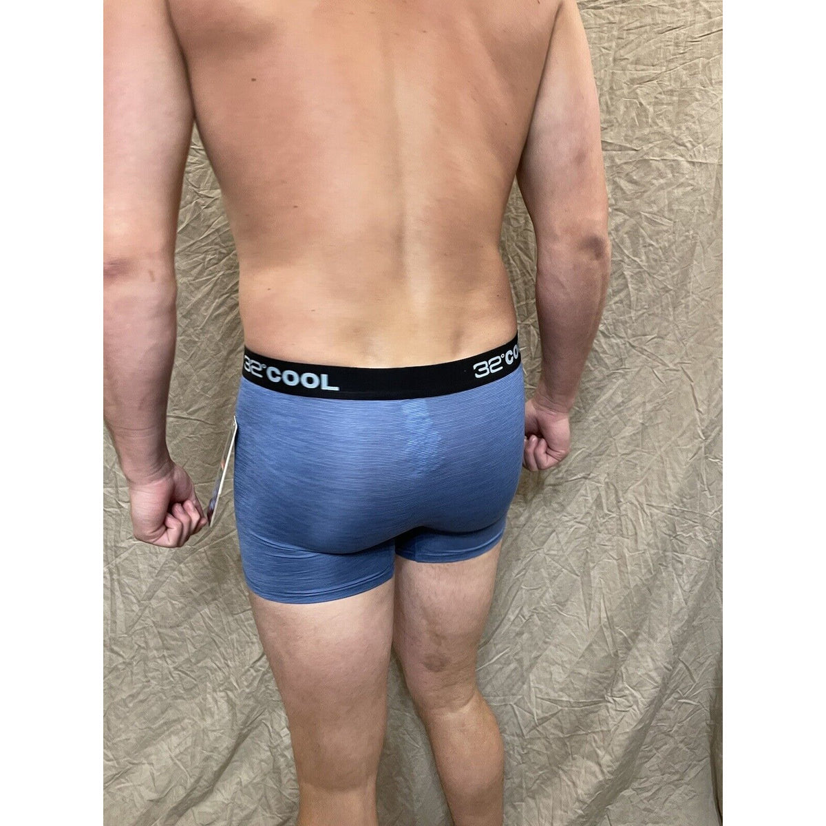 men's Denim Blue Matrix 32 degrees cool compression boxer brief Large
