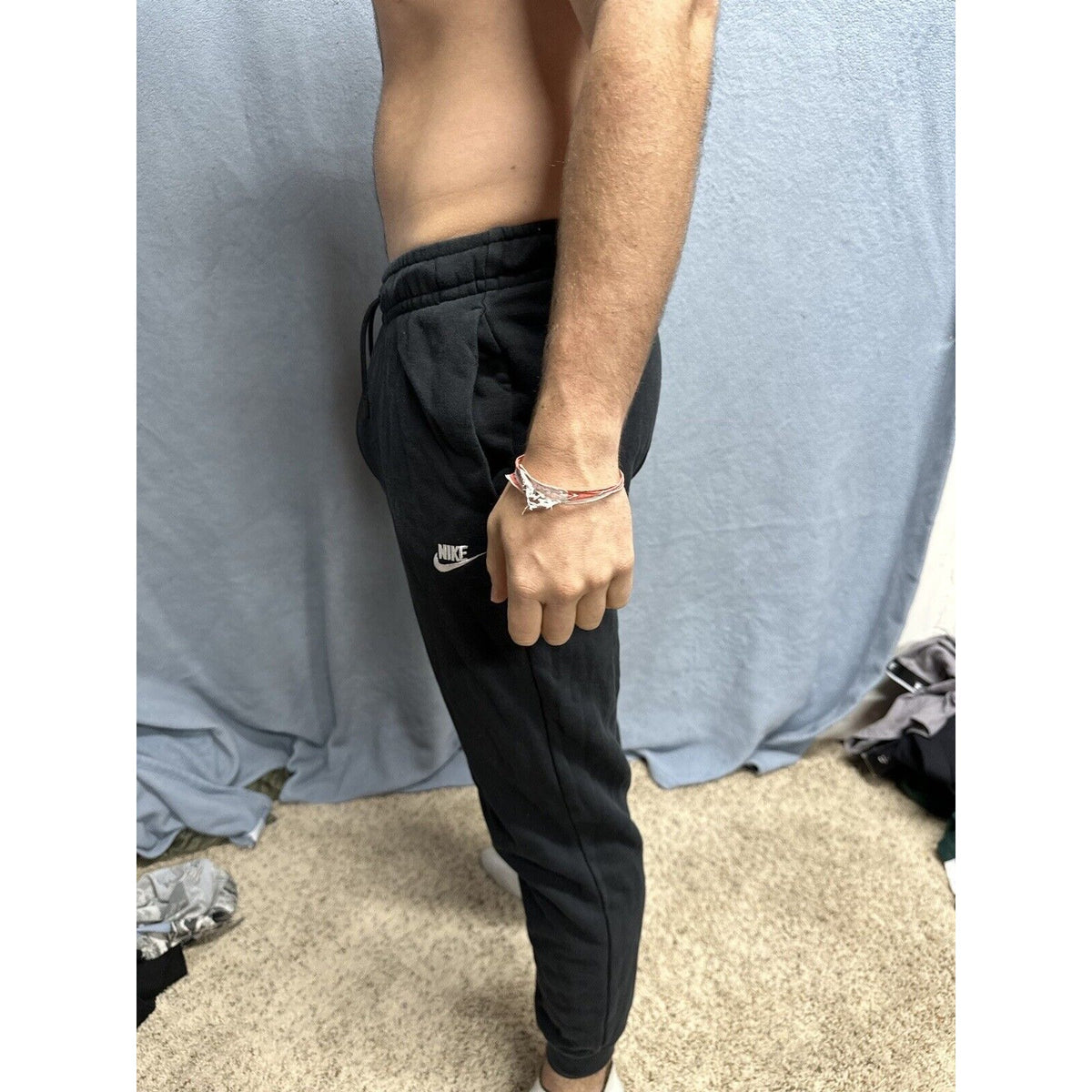 Men’s Small Nike Black Cotton Poly Sweat Pants With Pockets