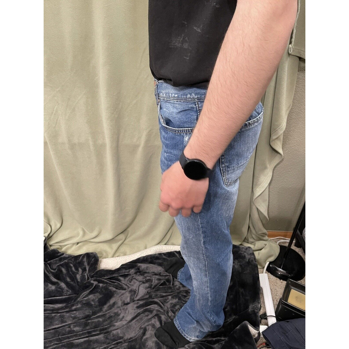 Men’s 33x32 Marc Moto Boot Throttle Blue Jeans