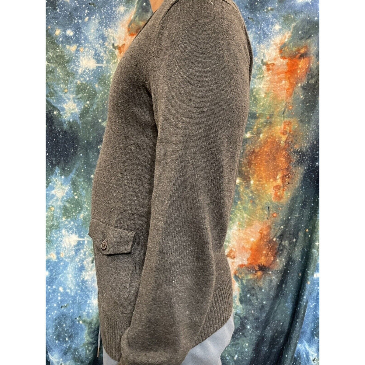 Men’s Banana Republic Medium Button up sweater long sleeve gray