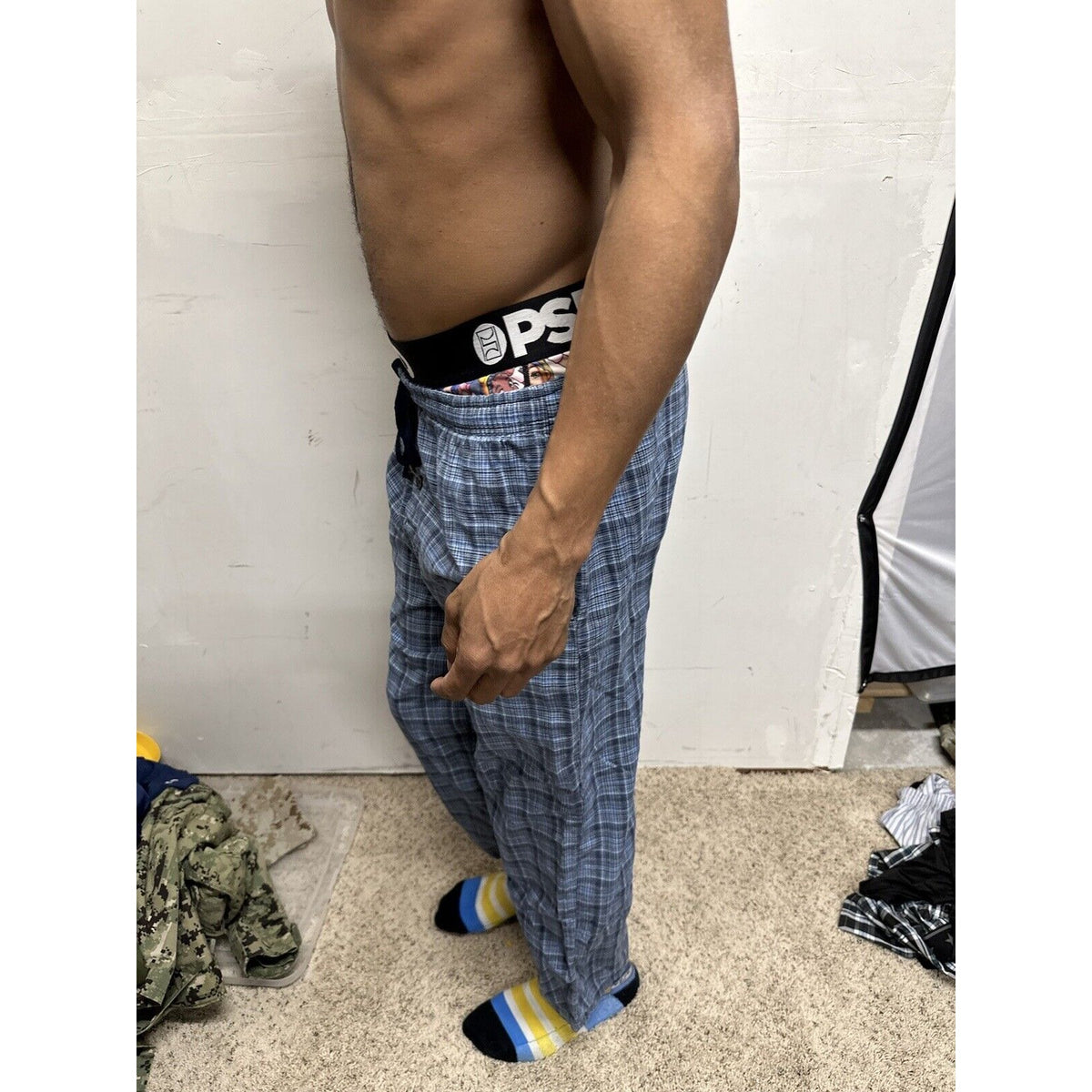 Men’s Blue Plaid Hathaway Sport Small Lounge Pants Pajamas