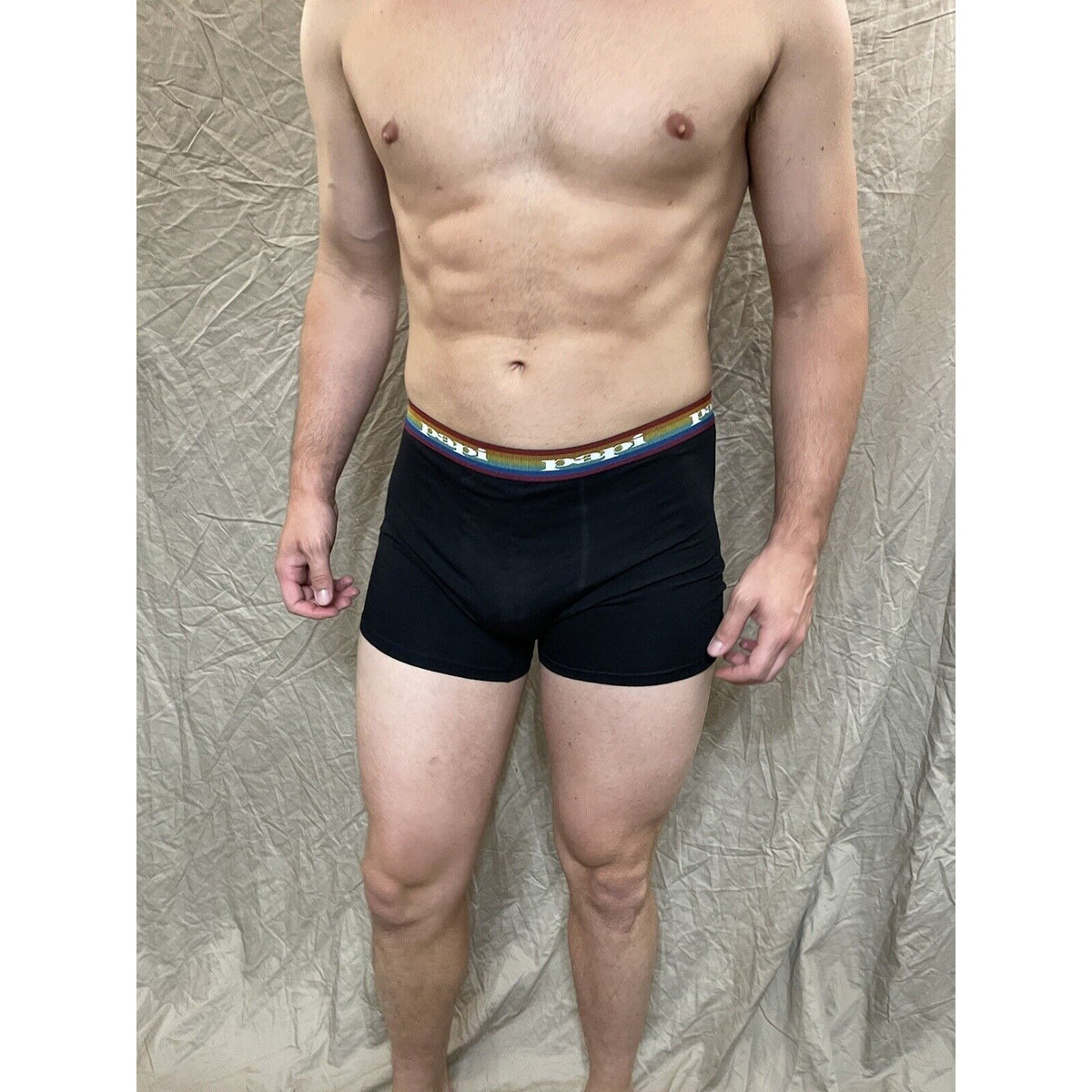 men's papi rainbow pride Black compression boxer briefs large