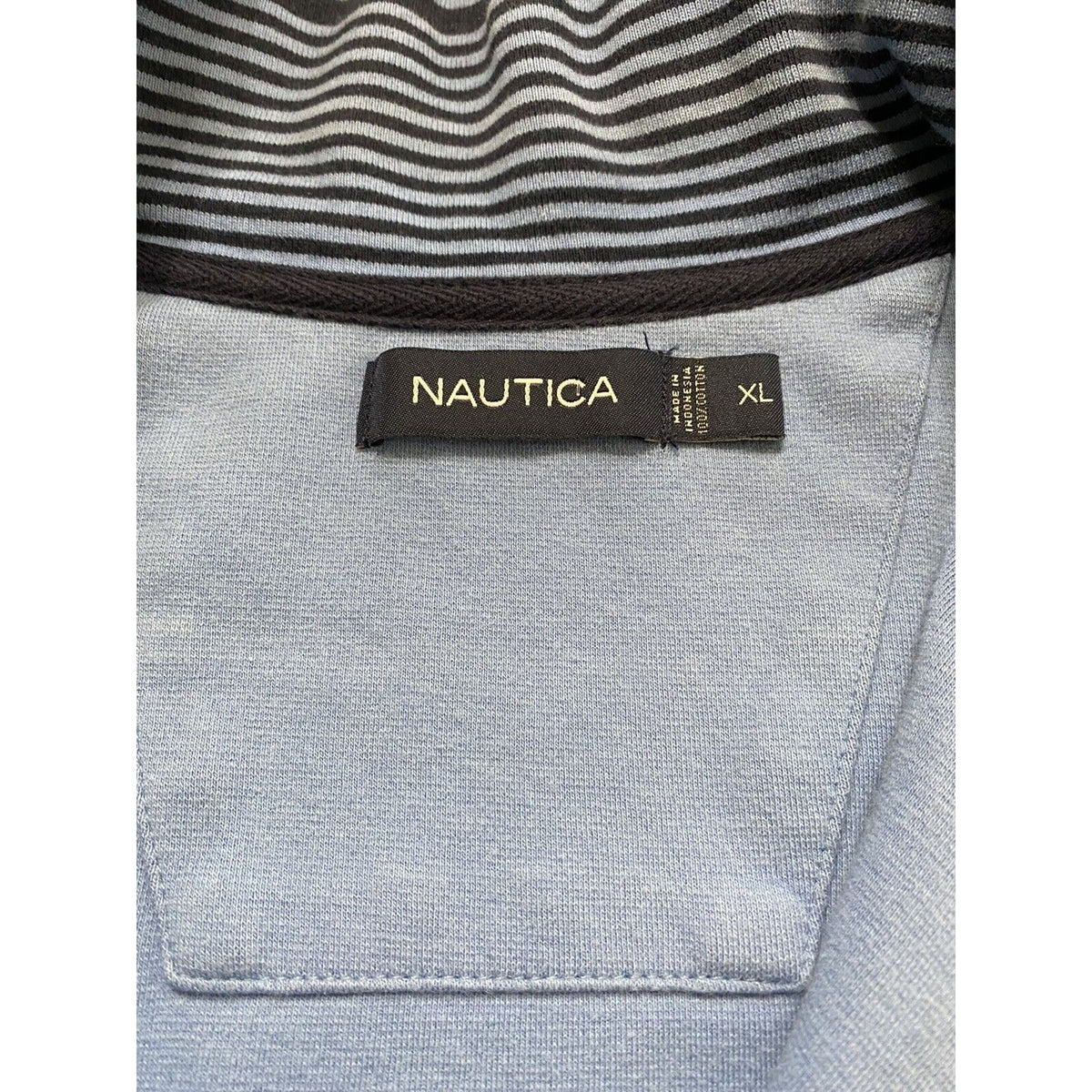 Nautica Men's XL Sky Blue 1/4 Zip Long Sleeves Pullover Sweater