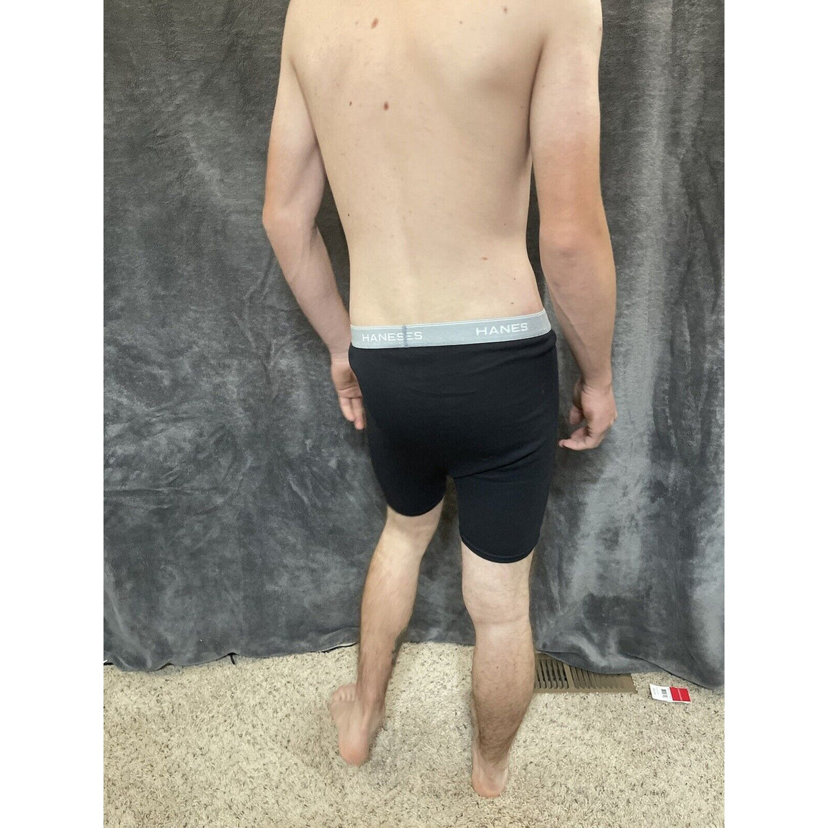 Men's black Medium hanes boxer briefs gray band
