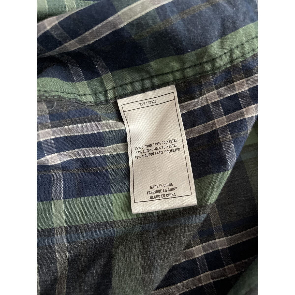 Zoo York Unbreakable Plaid Button-Front Shirt  L M Green Blue Men's $30 MSRP