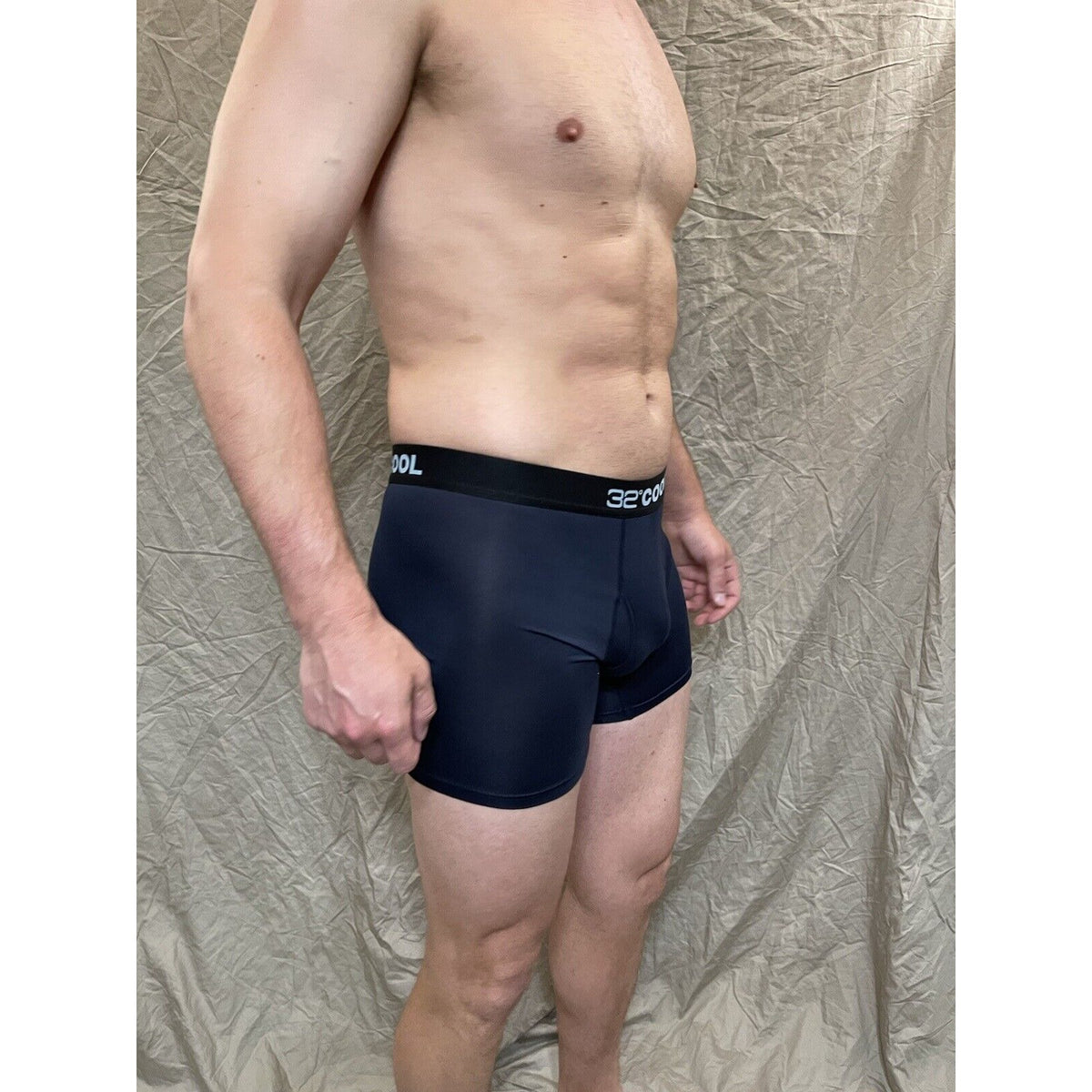 men's 32 degree cool navy compression boxer brief Small