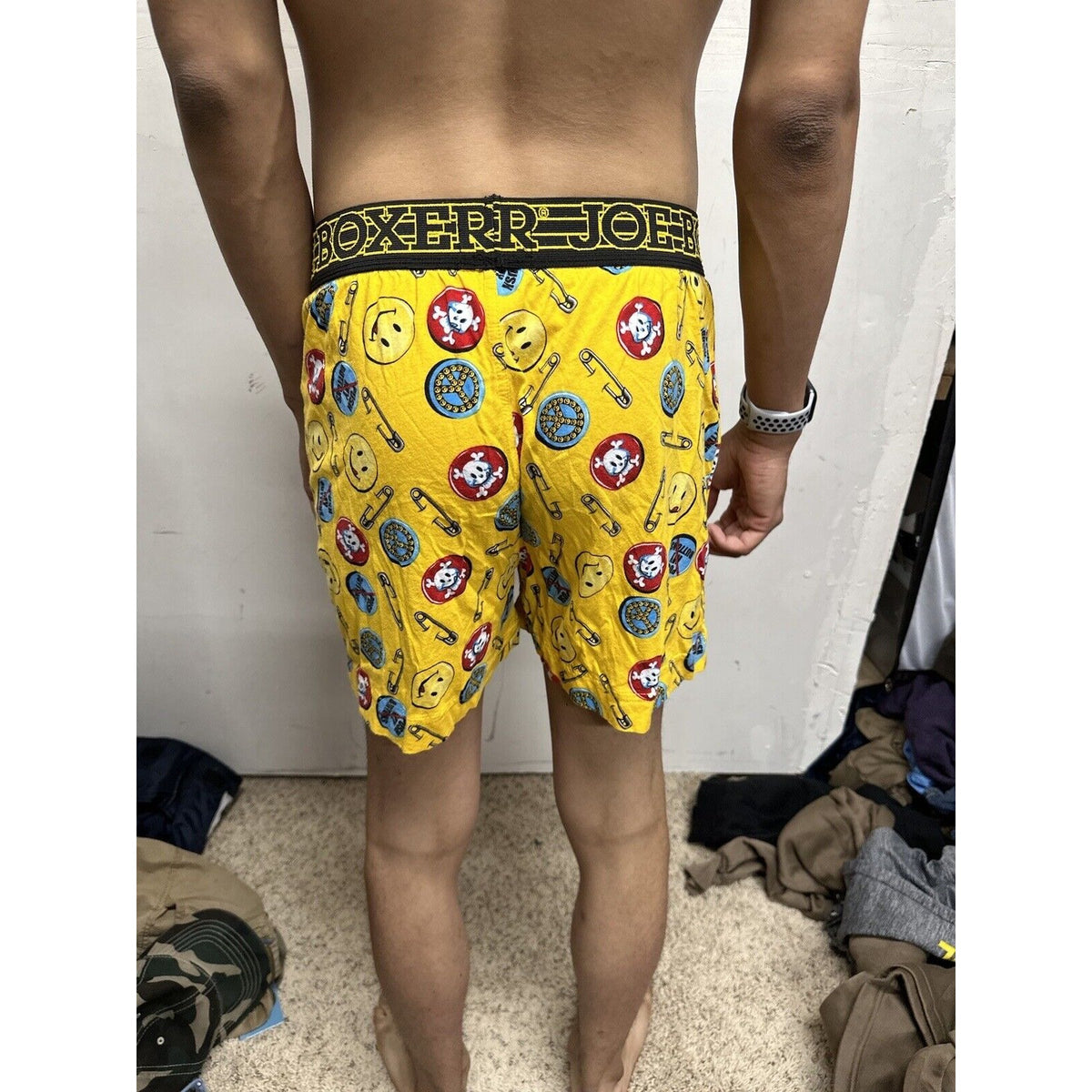 Men’s Medium Yellow Joe Boxer Shorts Smiley Face Emoticon