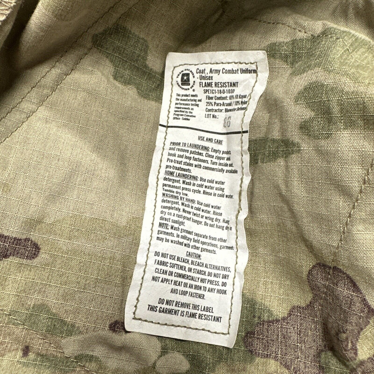 Men’s Ocp Top Coat Army Blouse USAF Flame Resistant  w/ tags and patches