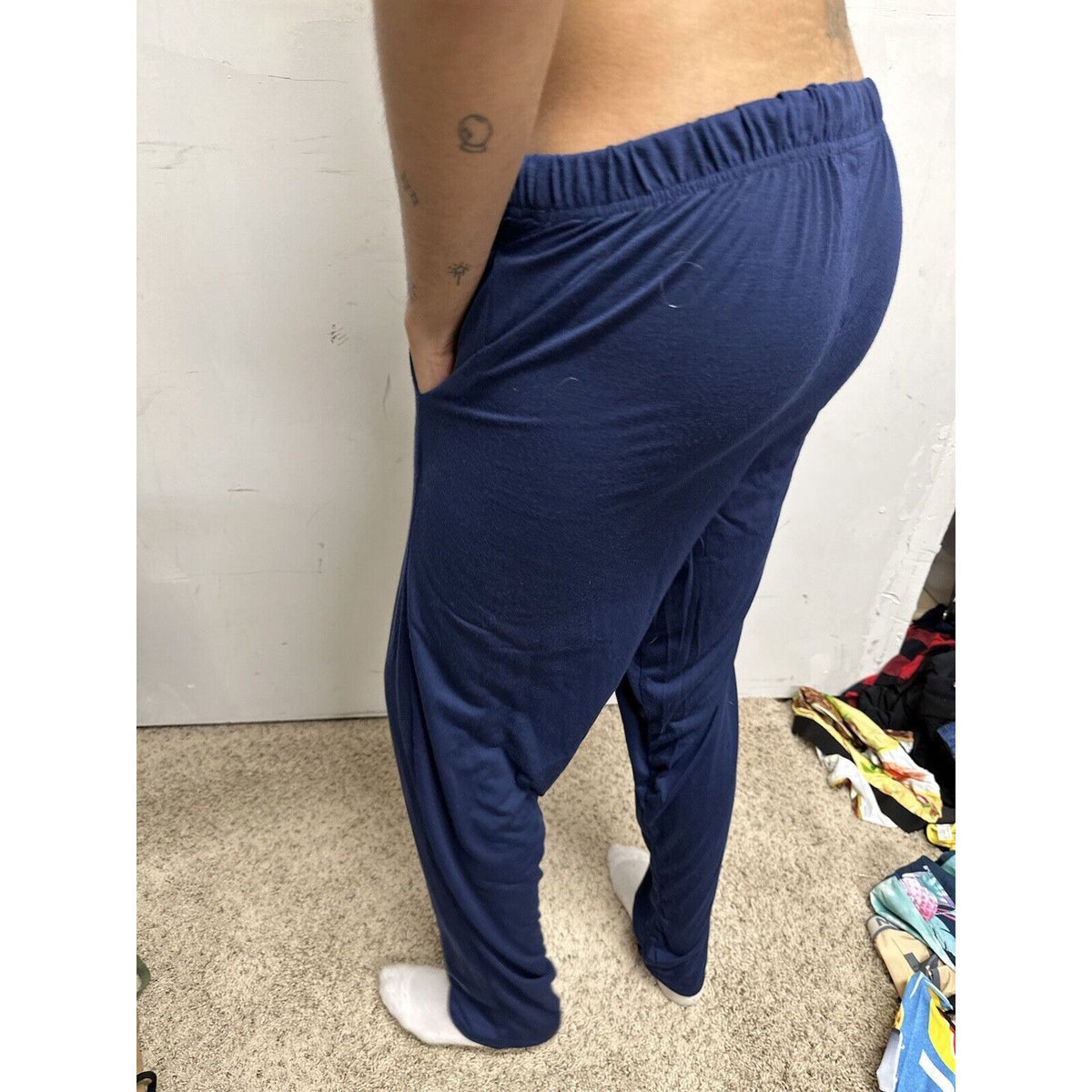 Men’s Dark Blue Collections Lounge Pants Sleep Wear Large