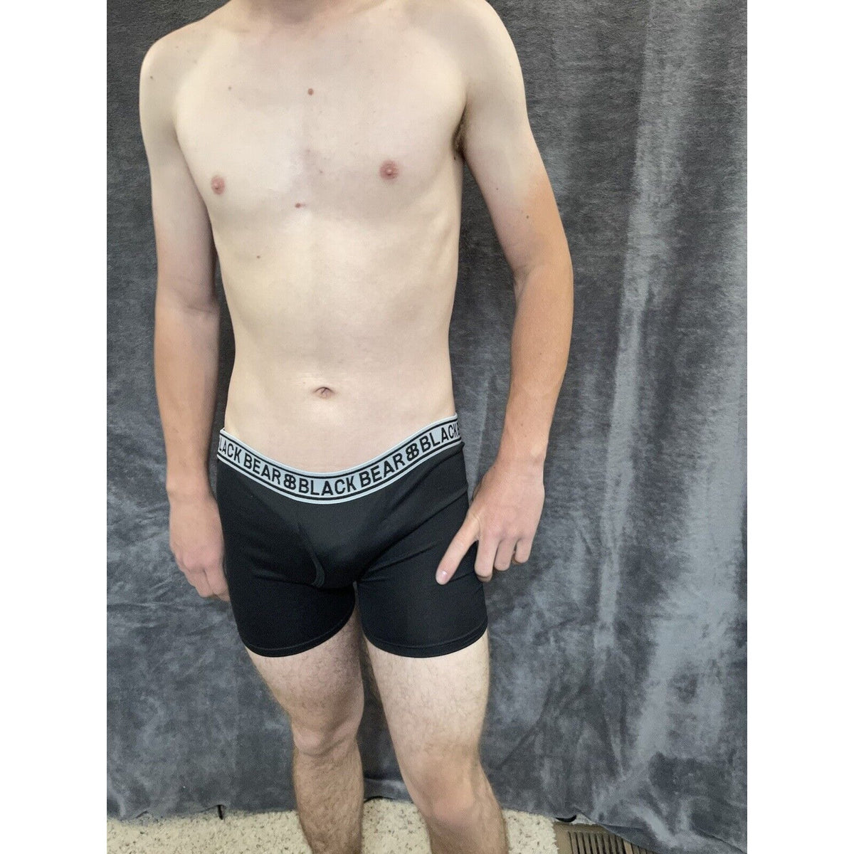 men's medium athletic trunk style black bear boxer brief Black