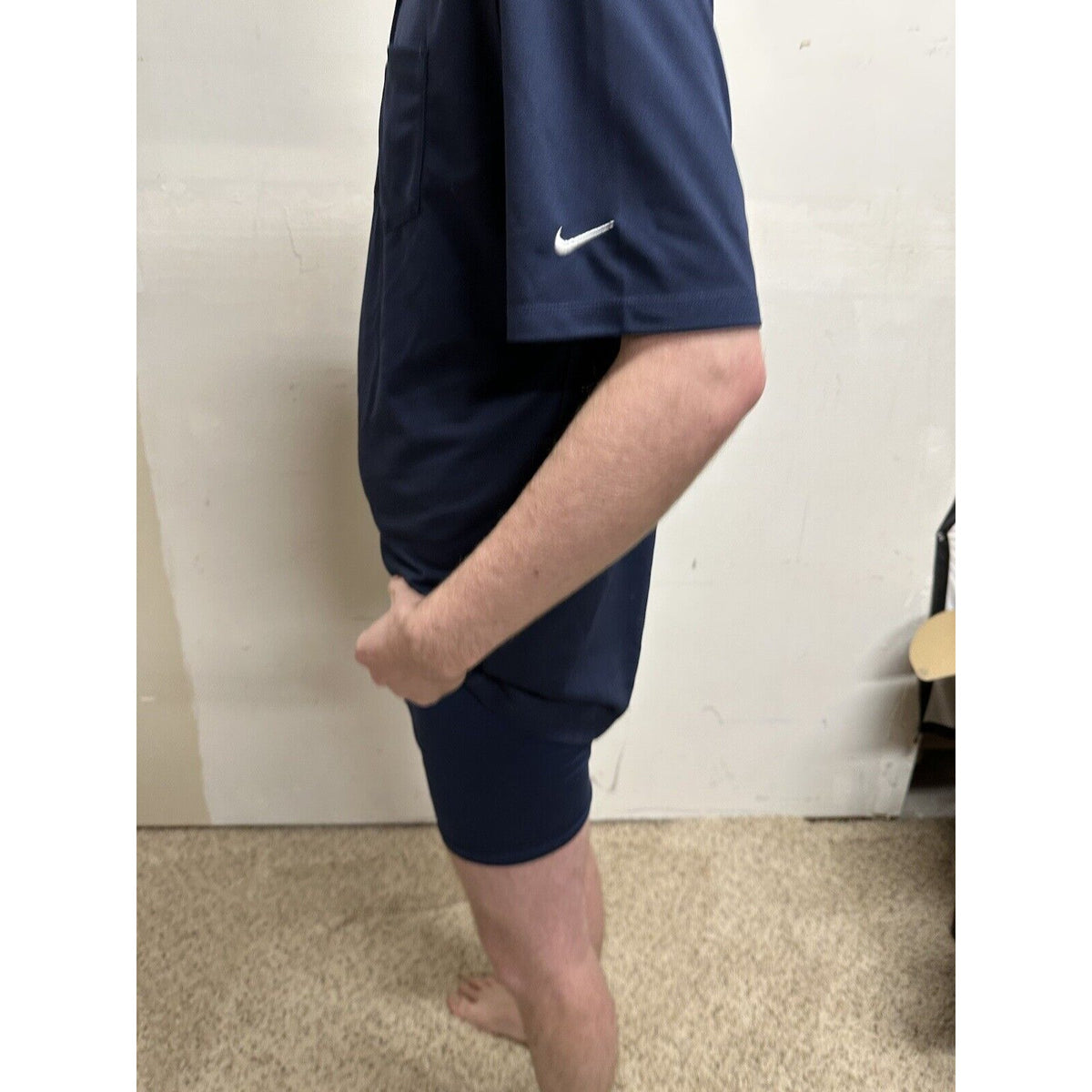 men’s nike large dark blue polo shirt mannington commercial