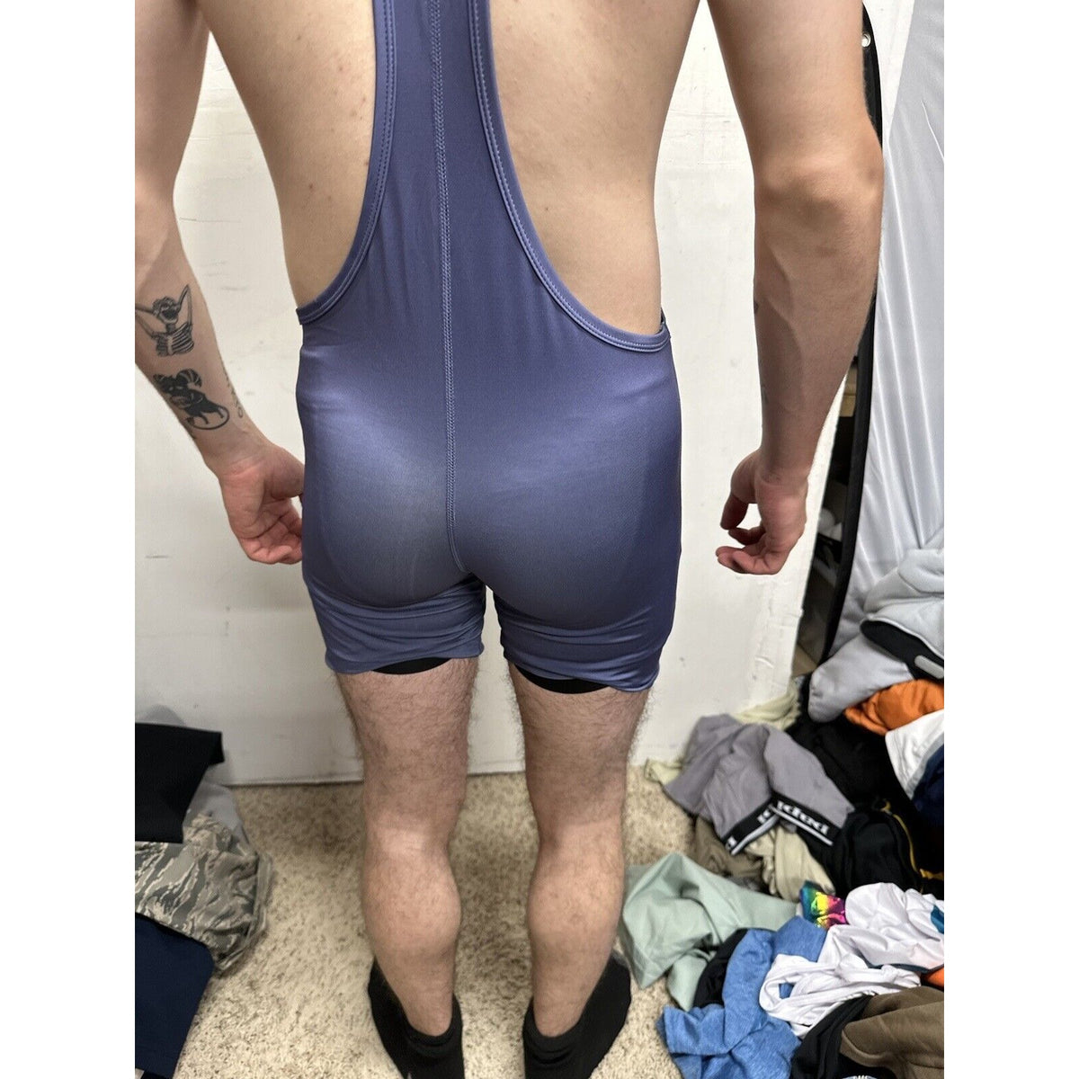 Men’s Gray Tauwell Wrestling Singlet Large
