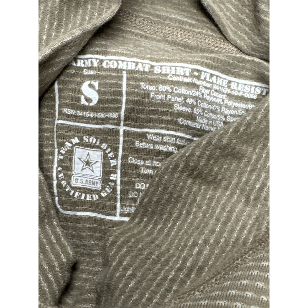 Men’s Army Combat Shirt Flame Resistant Size Small Ocp Pattern