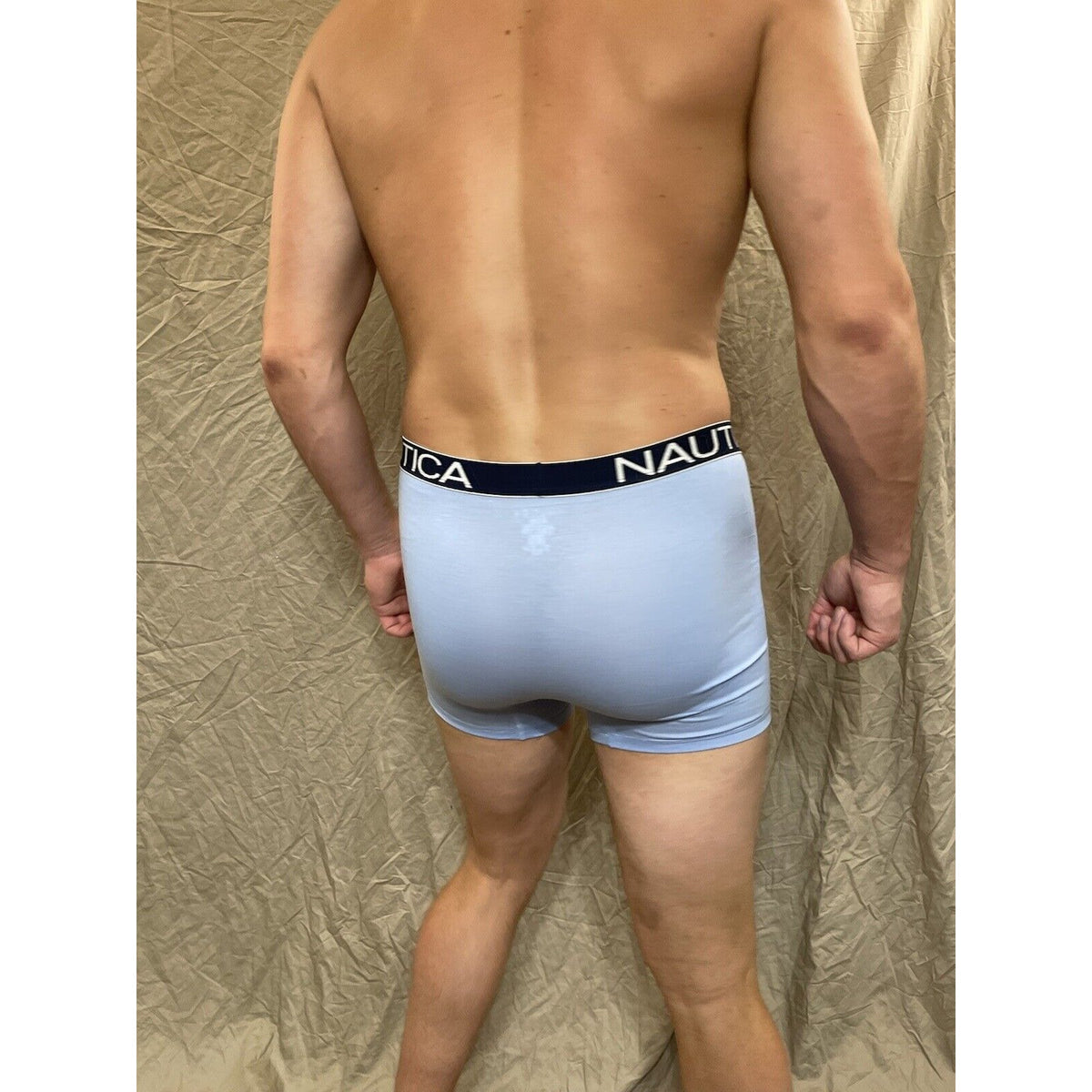 men's nautica 5% spandex boxer brief Light Blue Medium