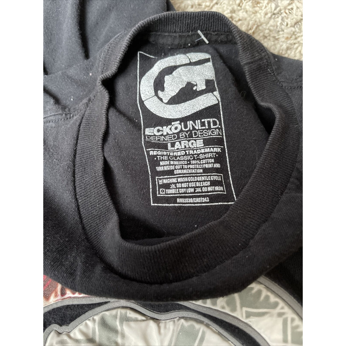 Men’s Ecko Unltd black large short sleeve T-shirt Raised Logo