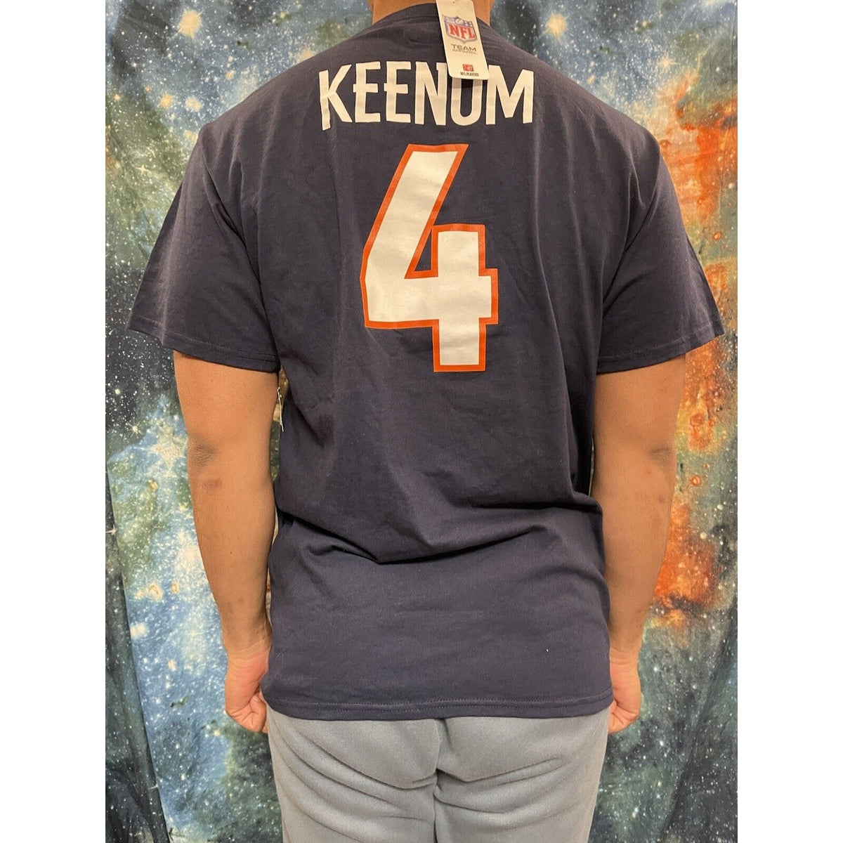 Men’s Large Denver Broncos NFL Team Apparel Blue Tshirt Keenum 4