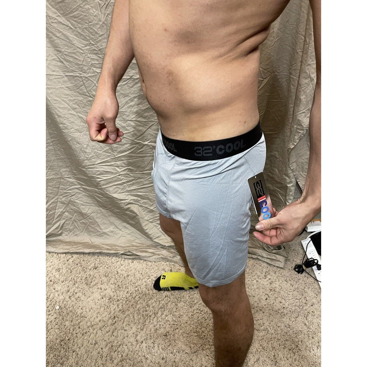 men's 32 degrees cool Small  icy grey boxer brief