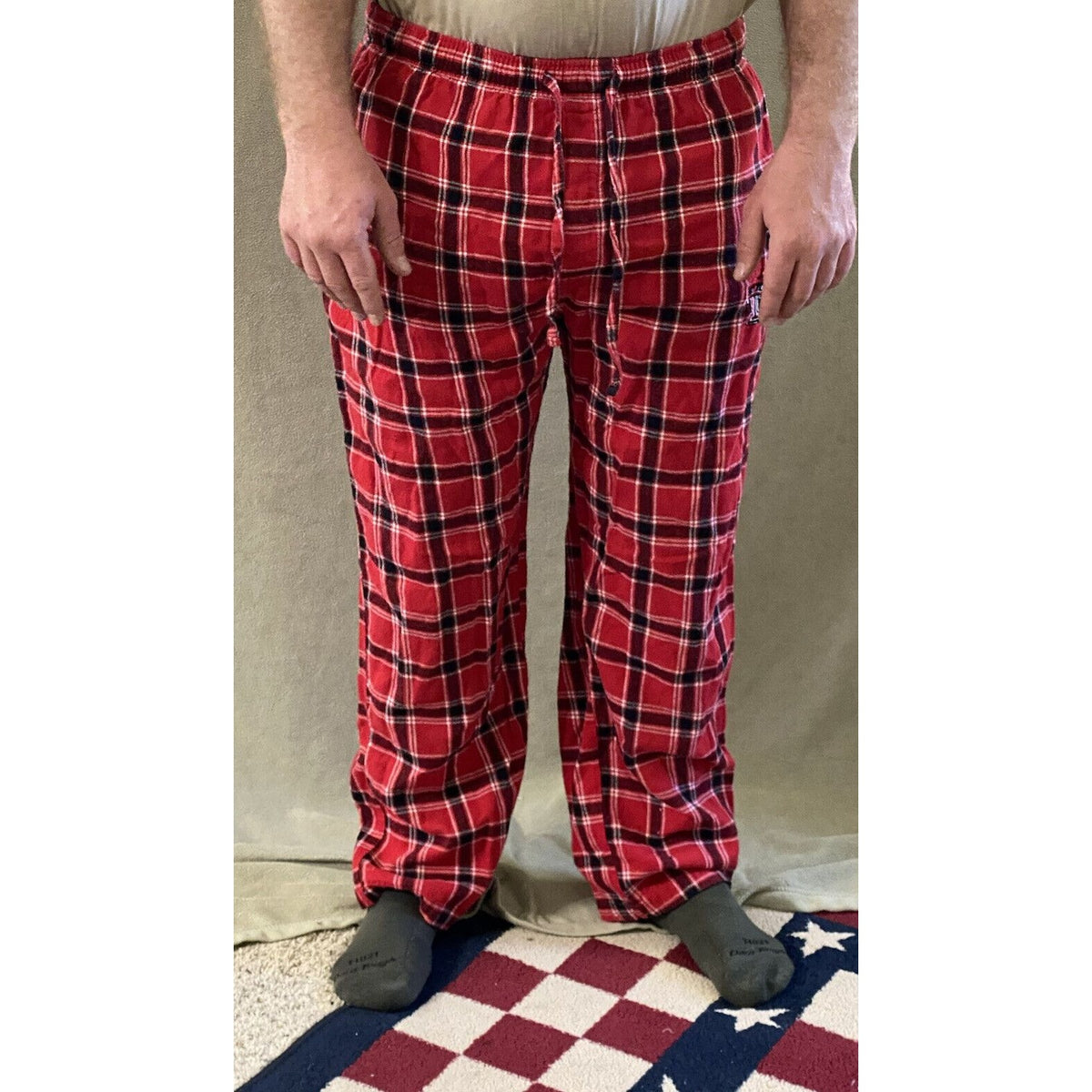 TEXAS TECH Concepts Sports Men’s Large Red & Black Plaid Pajama PJ Lounge Pants