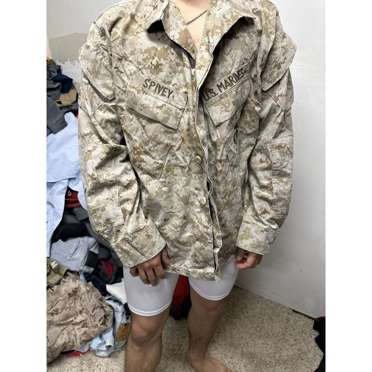 Men’s USMC Marine Corps Blouse Top Uniform Large Short