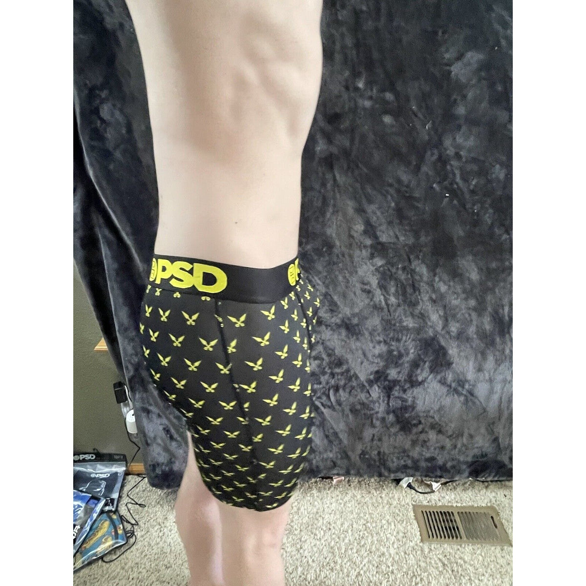 Men’s PSD Black and Yellow Ninja Boxer Briefs Extra Large XL