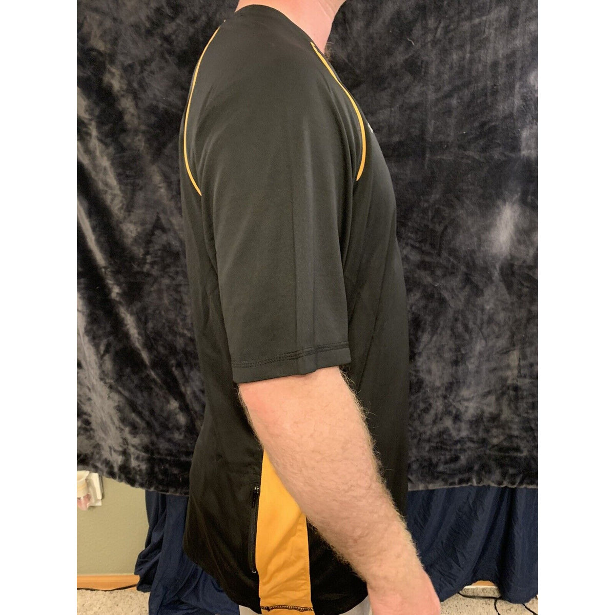 Men’s Soffe XT46 Black With Yellow Large Tee 100% Polyester