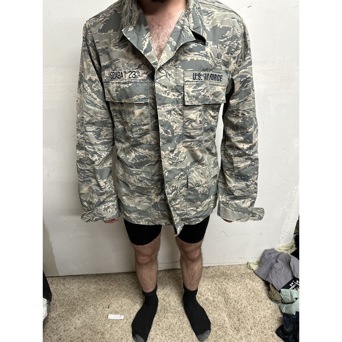 Men’s USAF Abu Airman Battle Uniform Civil Air Patrol Tool Uniform Blouse 46R