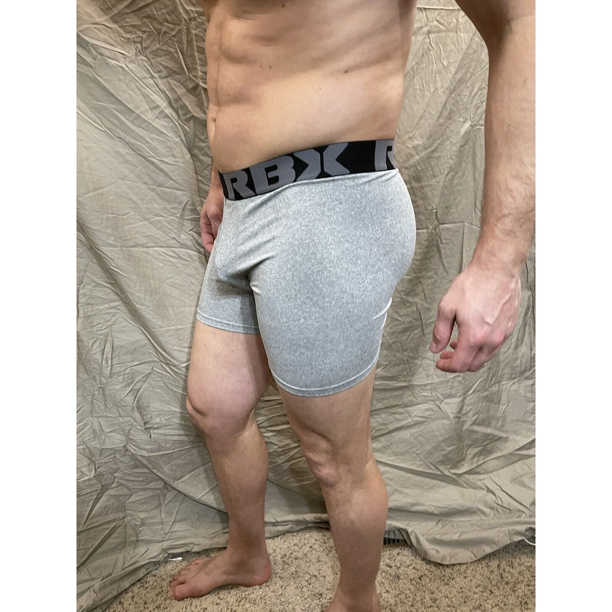 Men's RBX  active gray compression shorts new and never worn Large