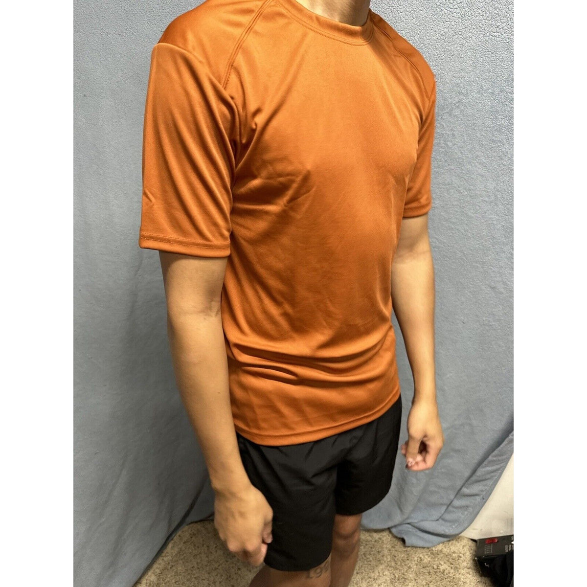 Men’s Small Badger Sport Burnt Orange Short Sleeve Tshirt Polyester