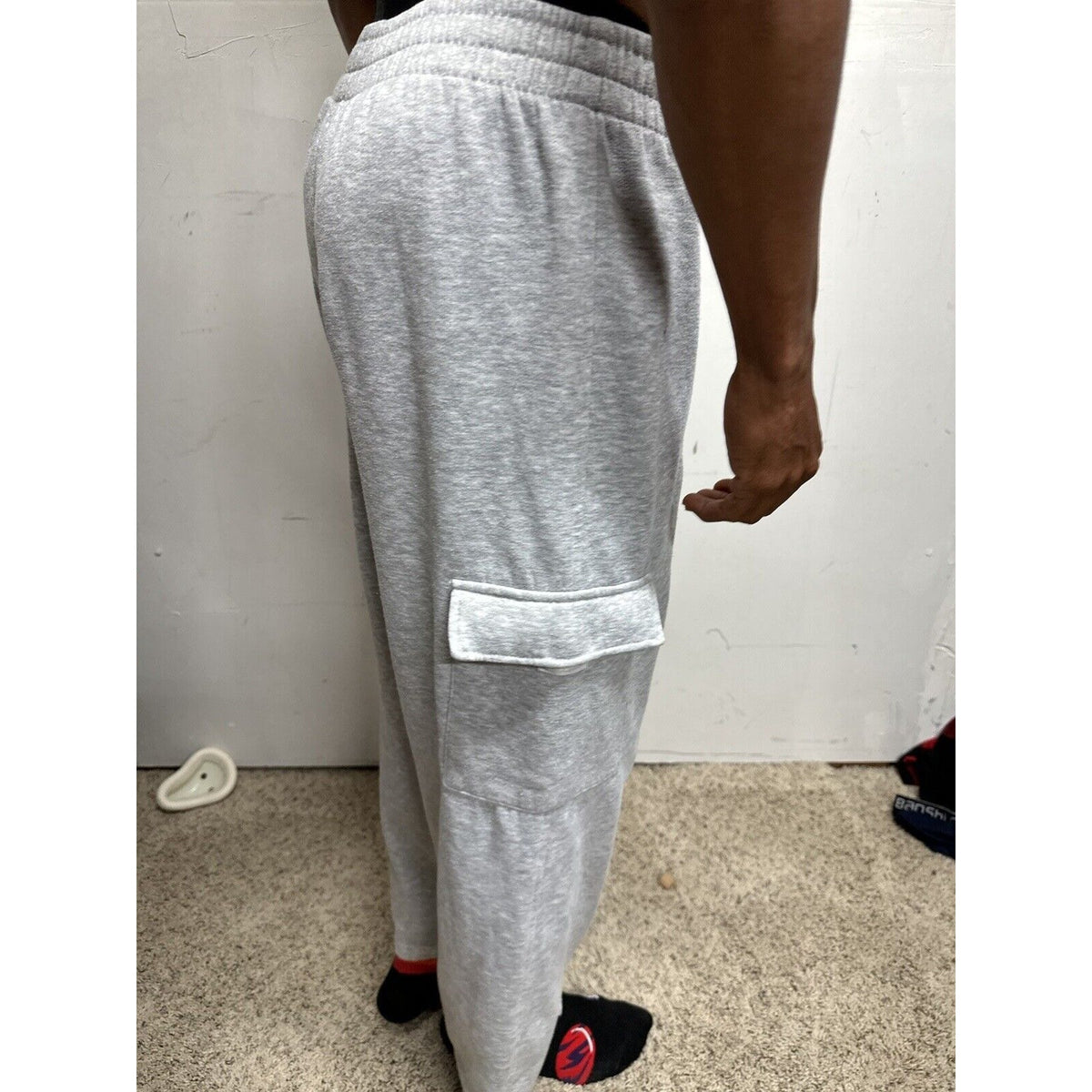 Men’s Large Bugle Boy Gray Sweat Pants Thigh Pockets Only