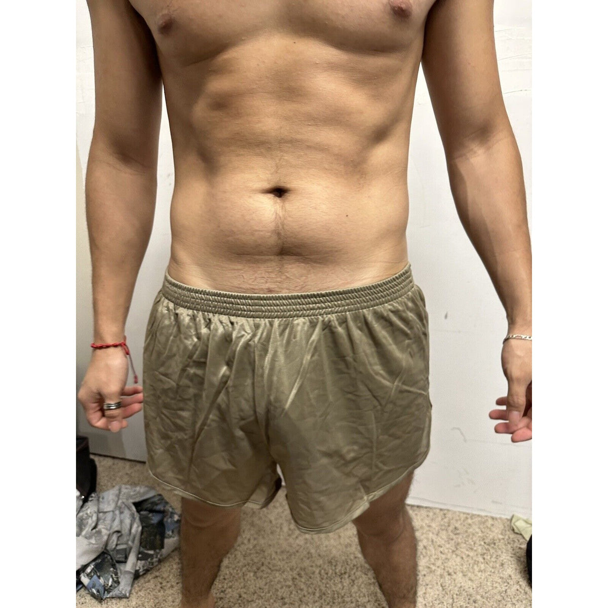 Tan Nylon Soffe Ranger Panties Silkies Running Track Shorts - Men's Medium