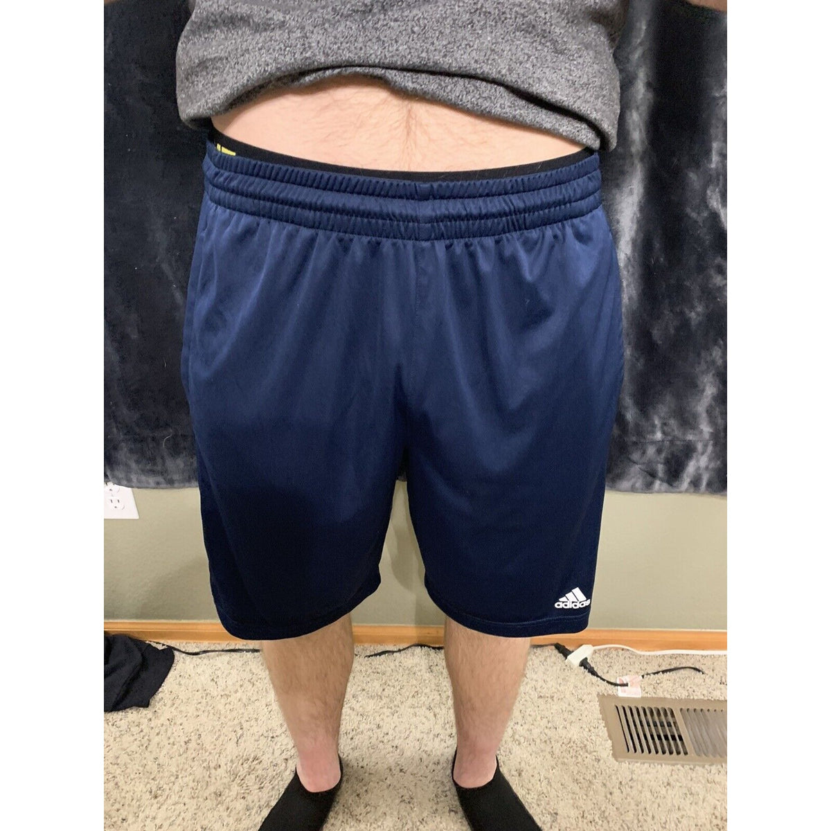 Mens Navy Blue Adidas Climalite Shorts Size L