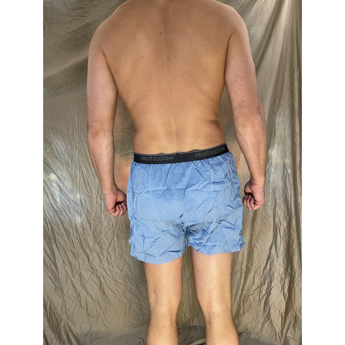men's fruit of the loom blue boxer shorts large
