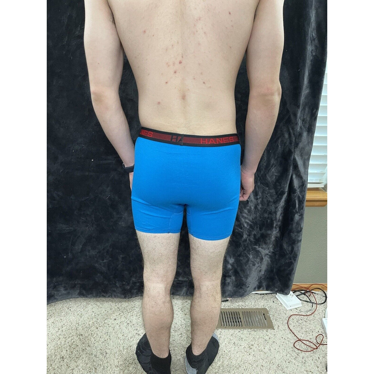 Men’s Hanes Teal Blue Boxer Briefs Size Small