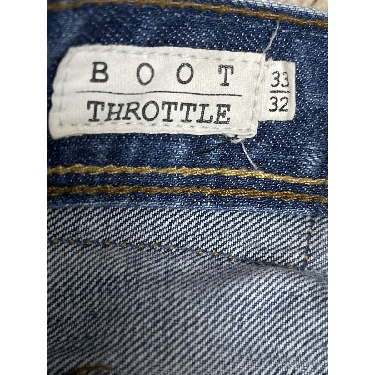 Men’s 33x32 Marc Moto Boot Throttle Blue Jeans