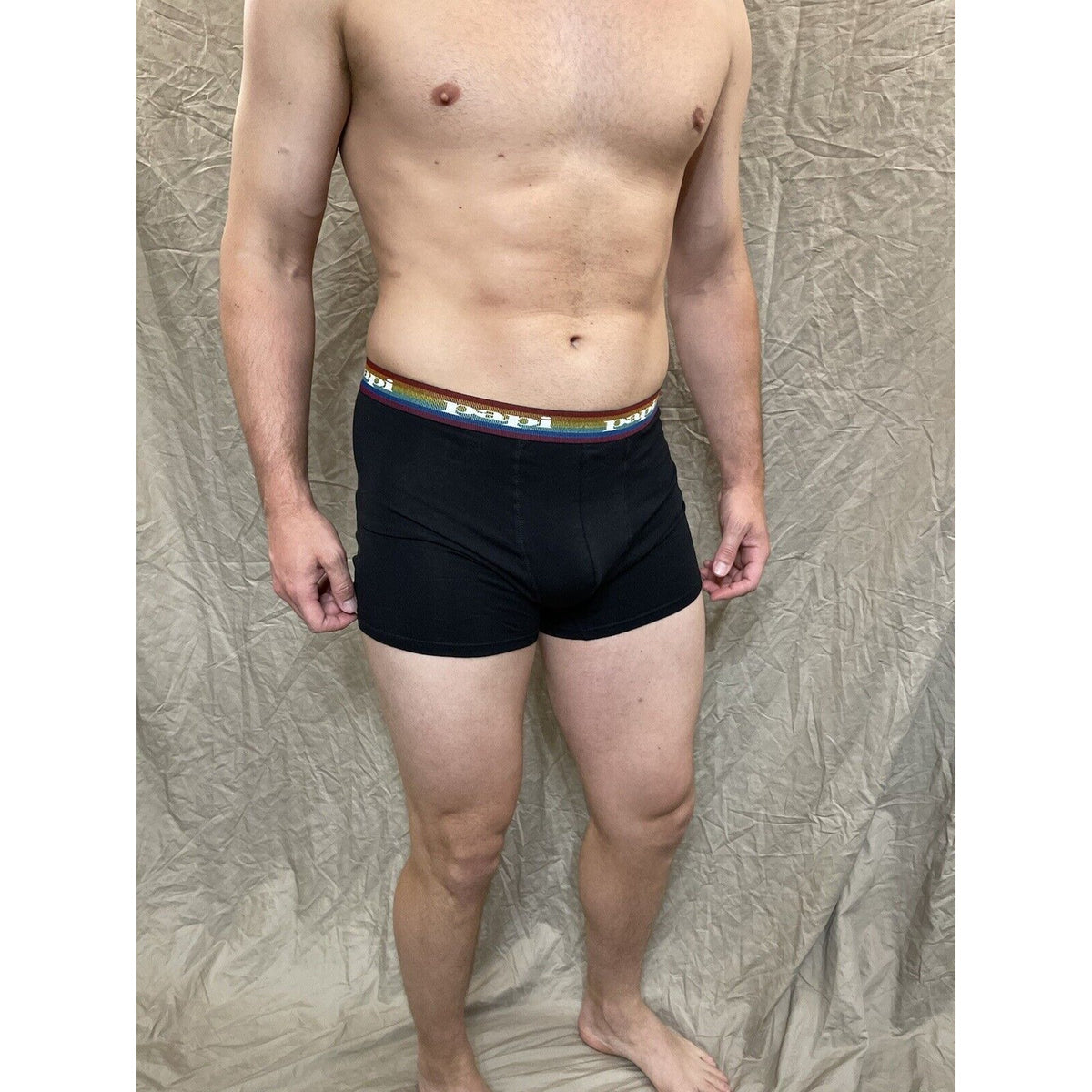 men's papi rainbow pride Black compression boxer briefs Extra large