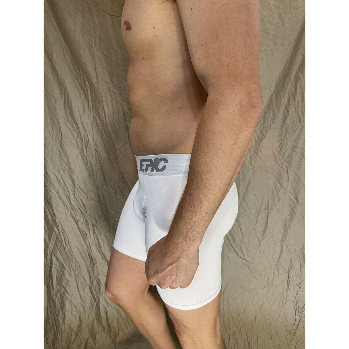 men's epic stretch white epicool compression shorts Medium