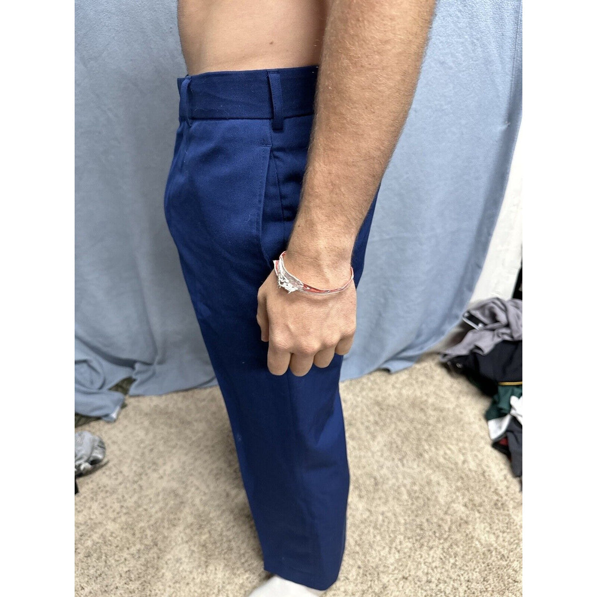 Men’s Usmc Trousers Uniform Pants Marines 33S Poly Wool Blue