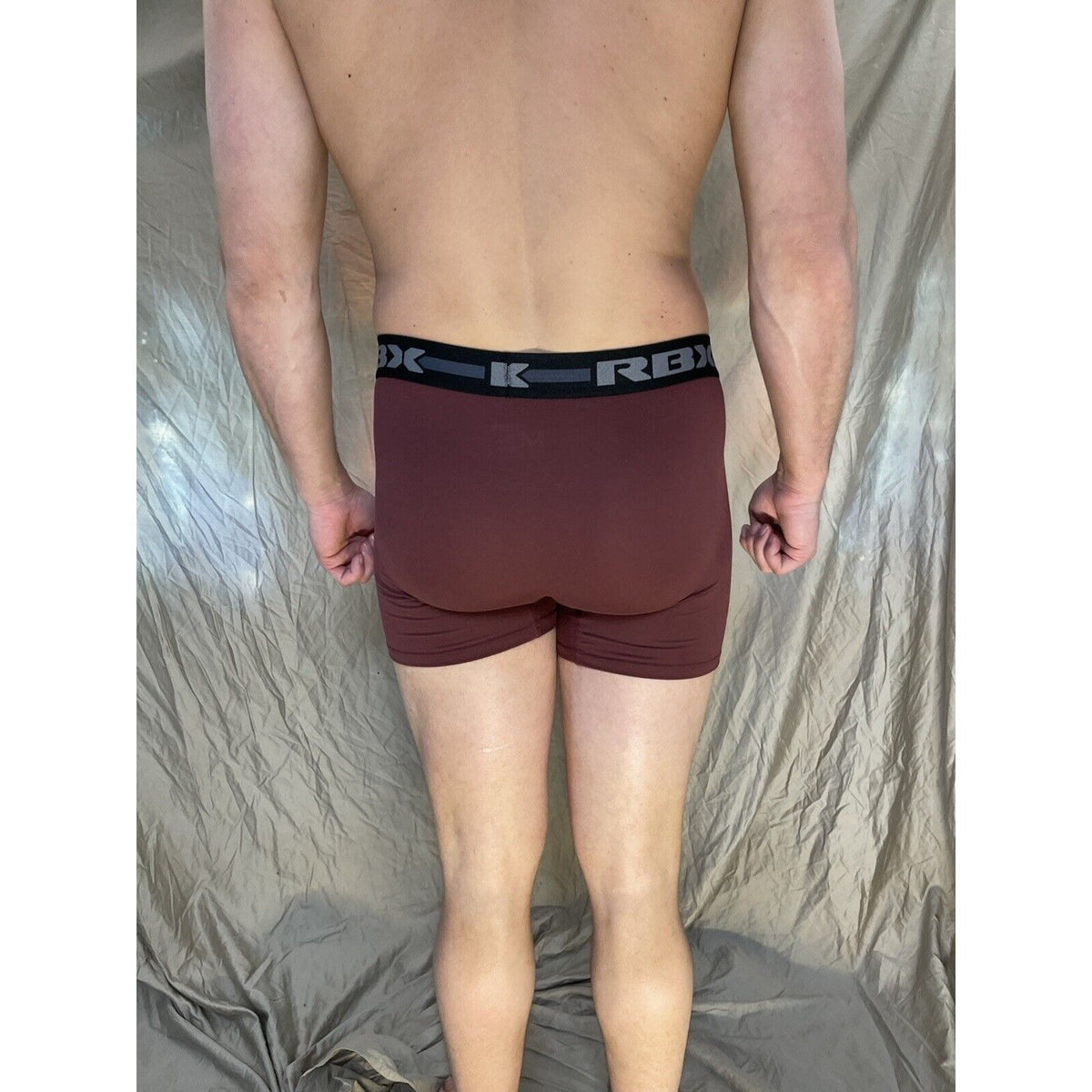 men's Maroon rbx large compression boxer briefs